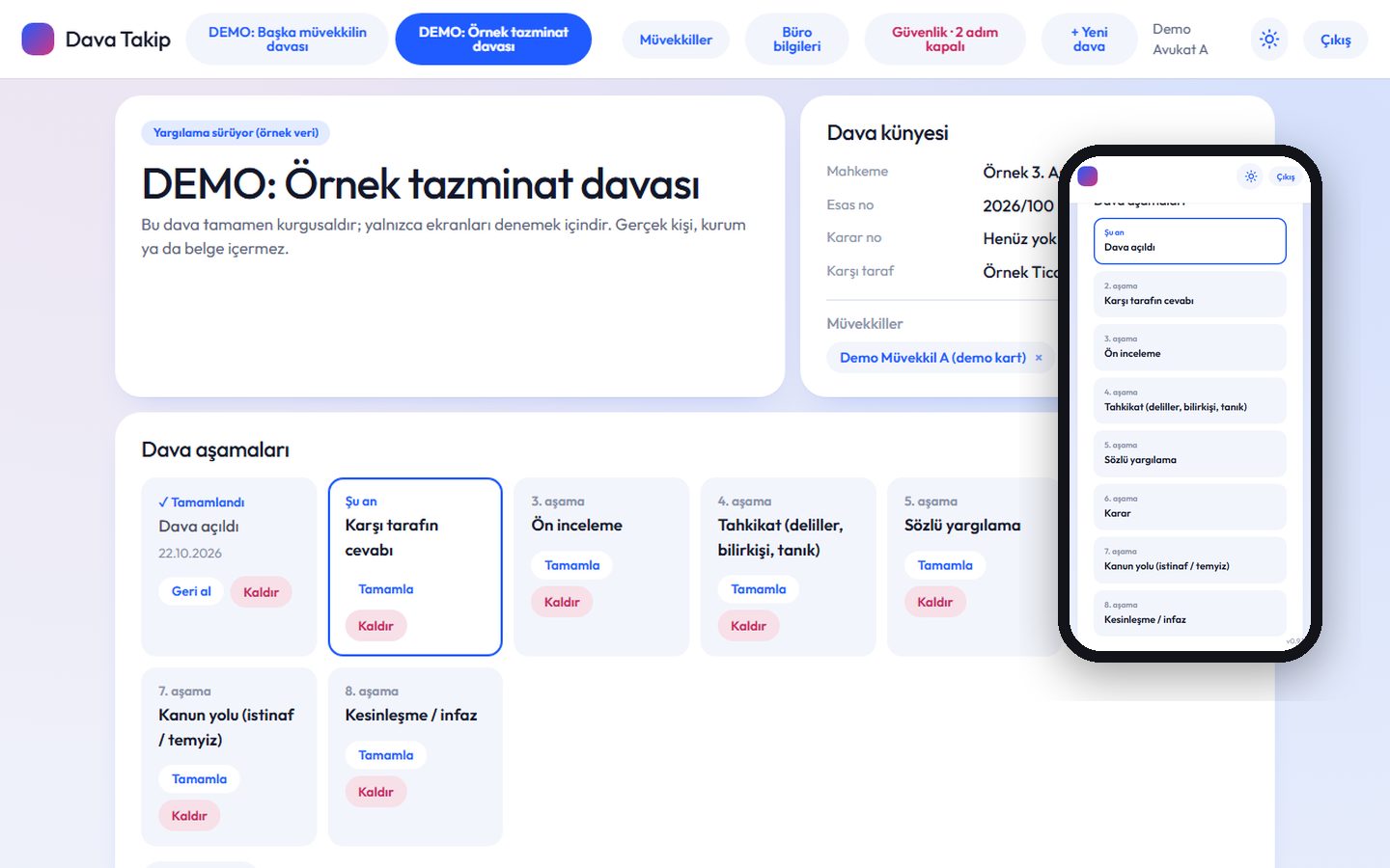 Dava Takip ekran görüntüsü